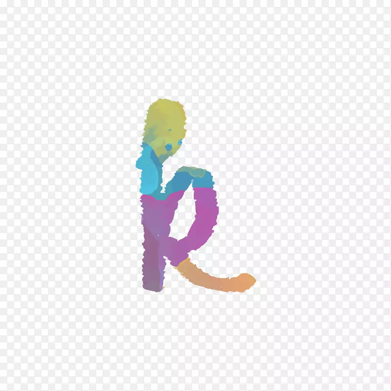 字母水彩画紫色-紫色水彩字母k