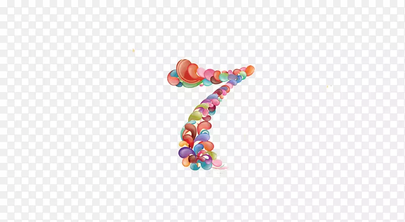 标志字体-彩色气球编号7