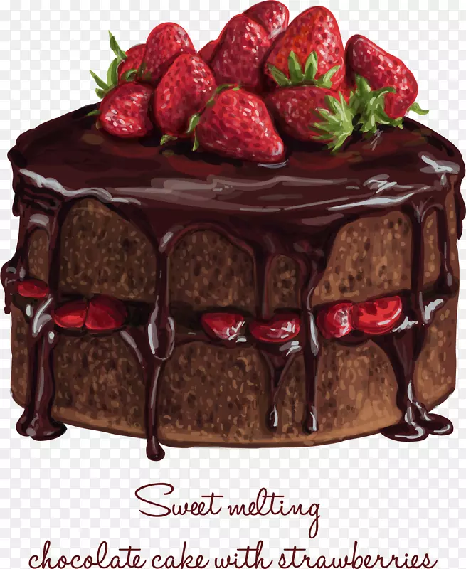 巧克力蛋糕生日蛋糕奶油草莓巧克力蛋糕
