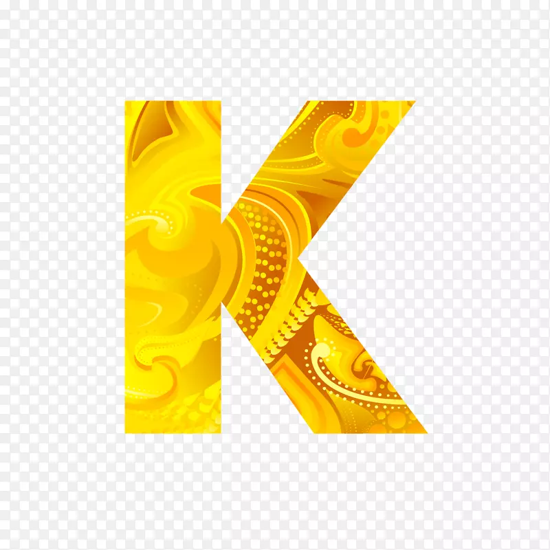 字母k图标-金色字母k