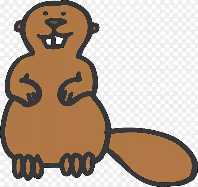 卡通北美海狸剪贴画-棕色可爱海狸