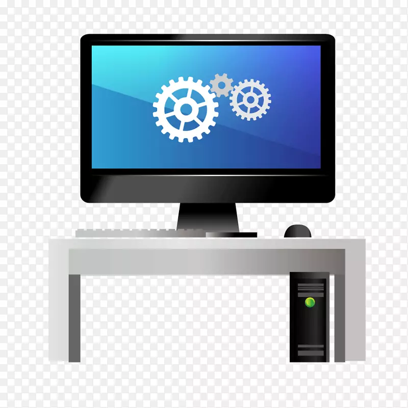台式计算机服务器计算机网络-白色桌面pc