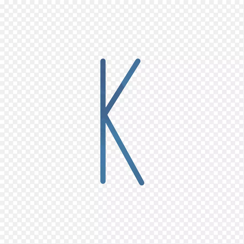 线角点牌蓝色水彩字母k
