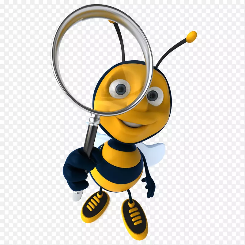 蜜蜂放大镜剪辑艺术放大镜蜜蜂