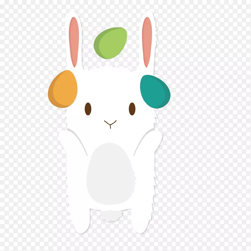 复活节兔子文字插图-可爱兔子