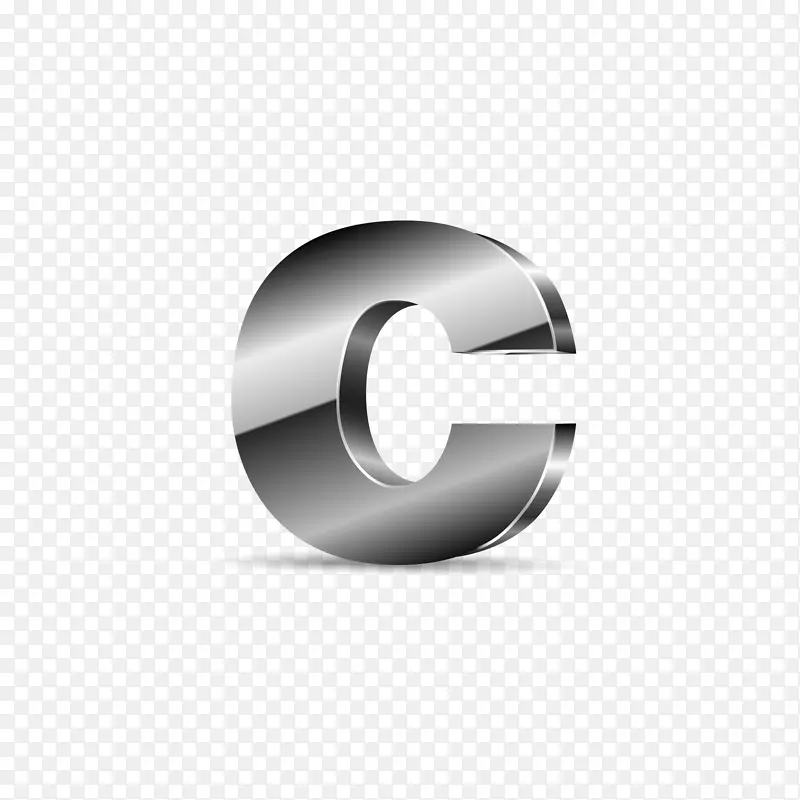 字母c.银黑色字母c