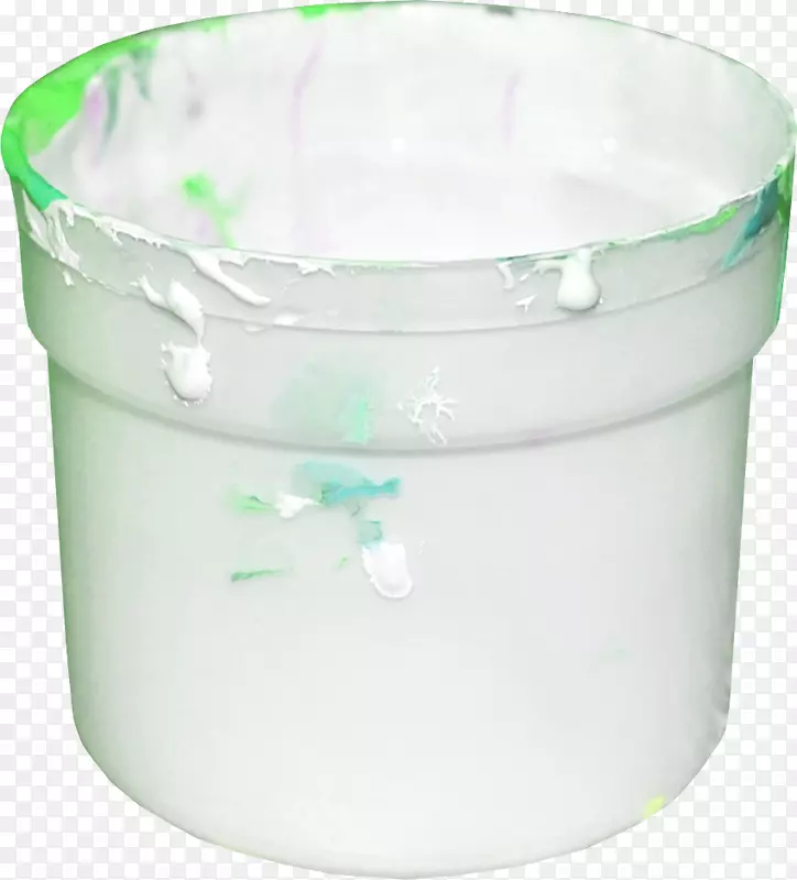 白色绘画(三面)油墨颜料-美丽的白色油漆桶