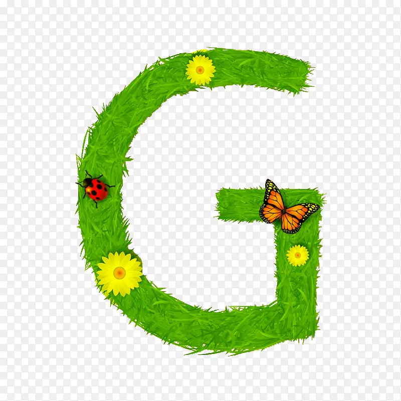 字母n b插图-环保字母g