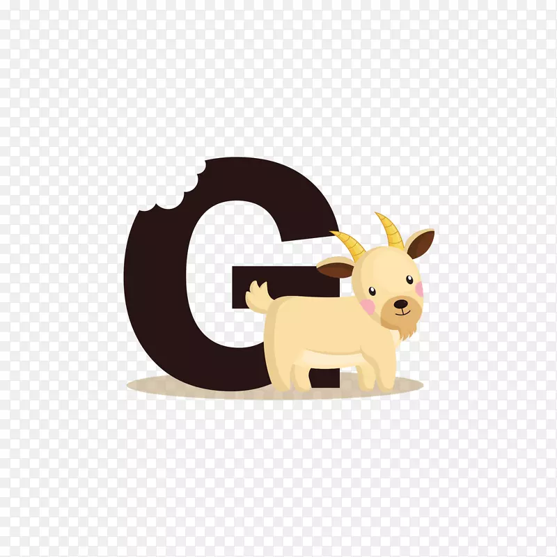 动画字母表g剪贴画.灰色羊字母表g