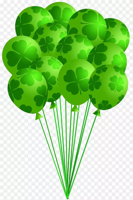 圣帕特里克节三叶草气球剪辑艺术-三叶草气球