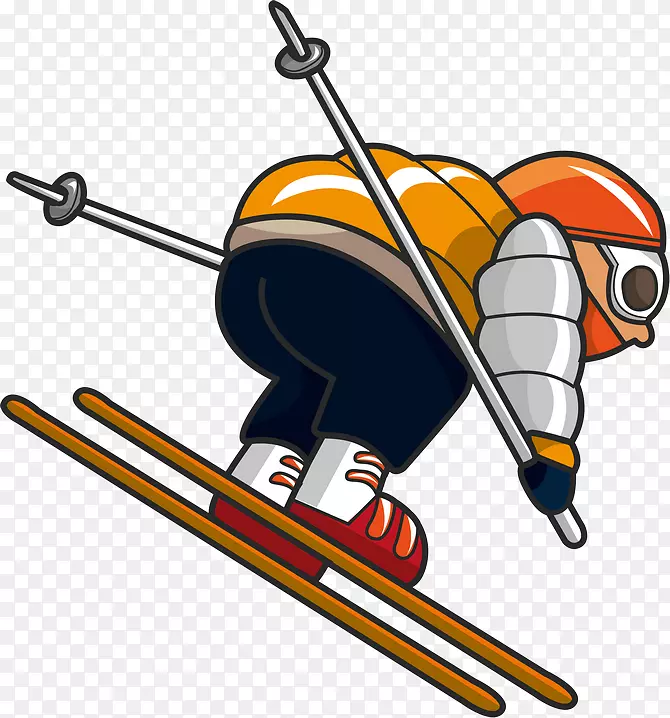 卡通极限运动剪贴画-滑雪