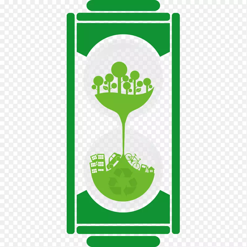 废纸分类环保海报回收.绿色电池图标