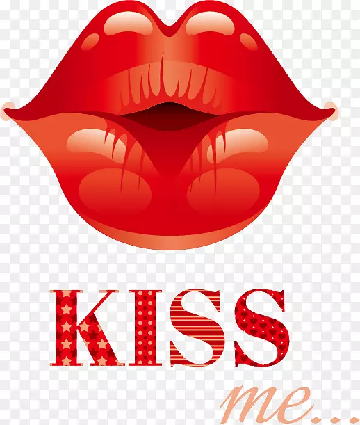 国际接吻日插画-吻