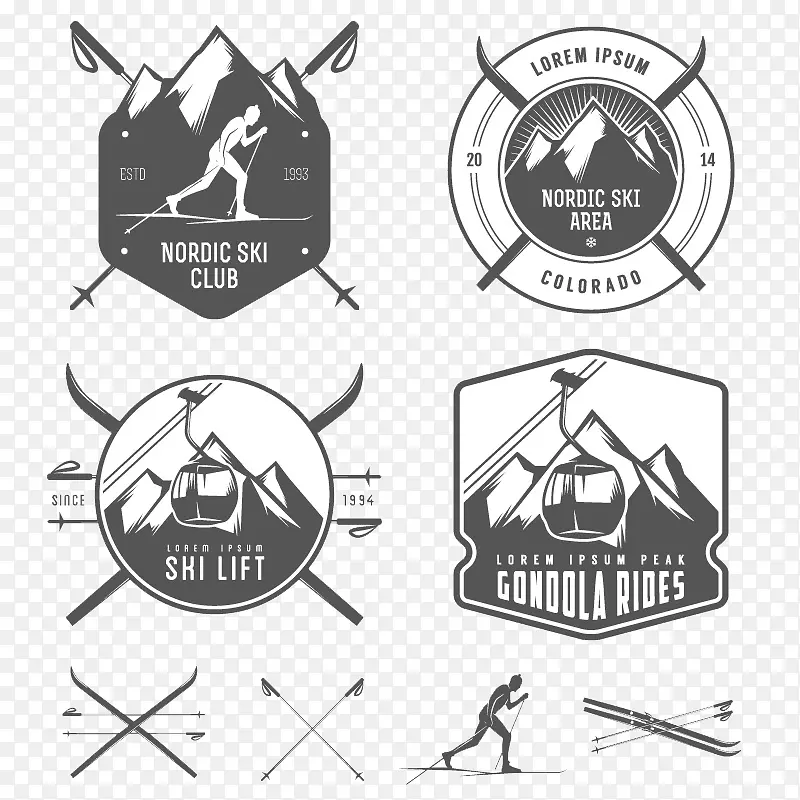 高山滑雪标志-滑雪