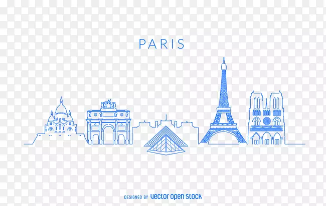 品牌标识文字蓝色-巴黎风景