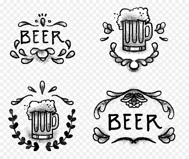啤酒图.手绘啤酒图标