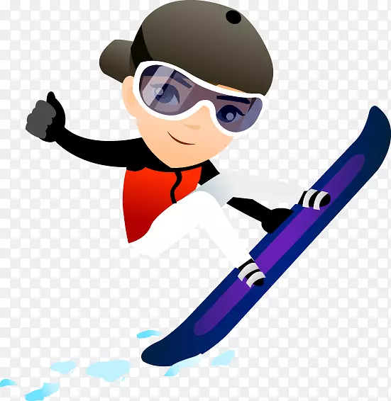 冬季滑雪插图-滑雪