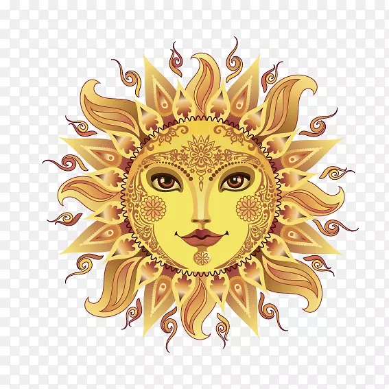 艺术画太阳墙贴花-太阳女神