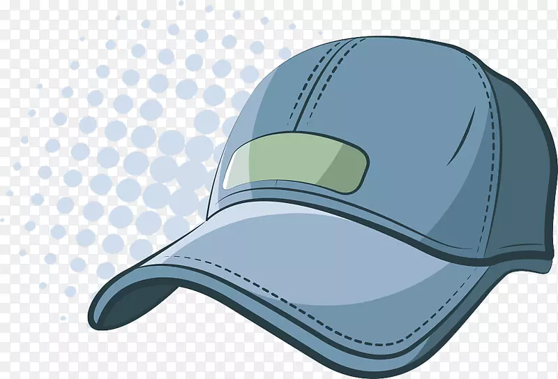 棒球帽插图.蓝色鸭舌帽