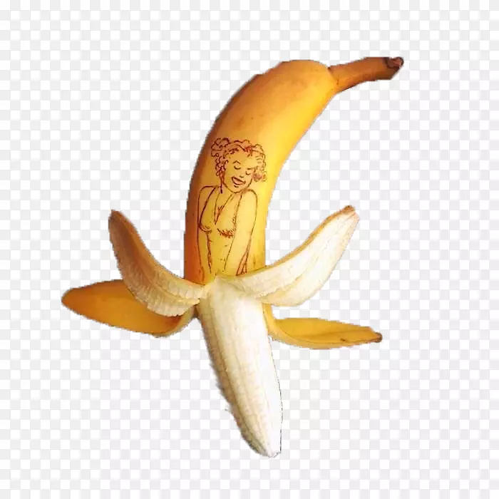 香蕉创意创作艺术美食-玛丽莲梦露雕塑香蕉