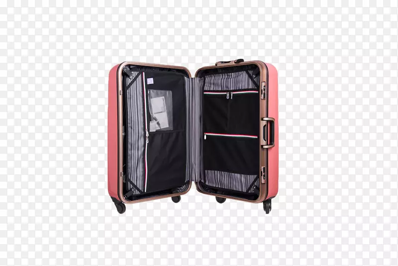 手提箱行李旅行飞机手提行李-打开的粉红色行李
