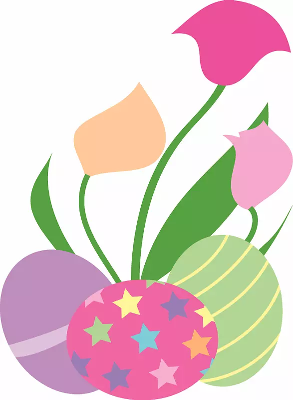 复活节兔子复活节彩蛋剪贴画-春季背景剪报