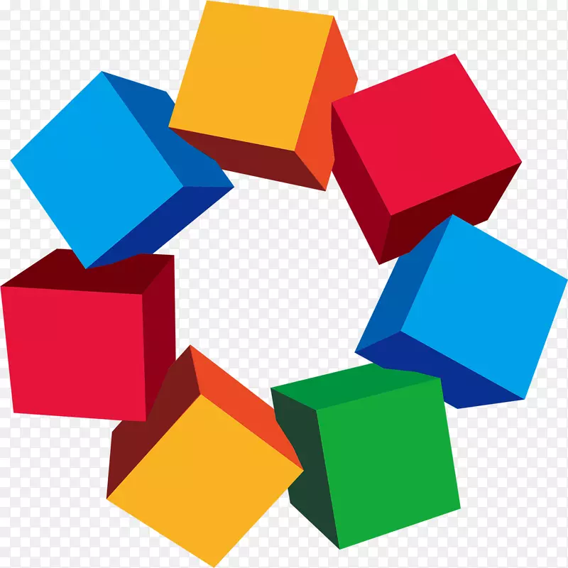 三维计算机图形插图.圆形立方体
