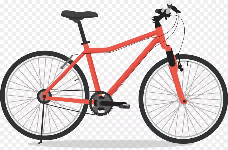 杜比自行车商店印多尔混合自行车车架-红色山地车