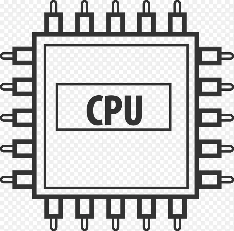 中央处理器集成电路图标.cpu材料