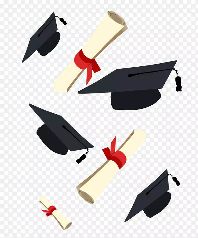 毕业典礼广场学术帽文凭剪贴画-博士。学历和文凭，毕业