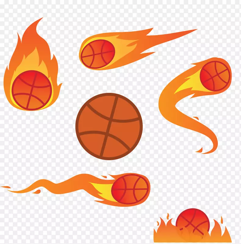 篮球火焰图标-火球装饰材料