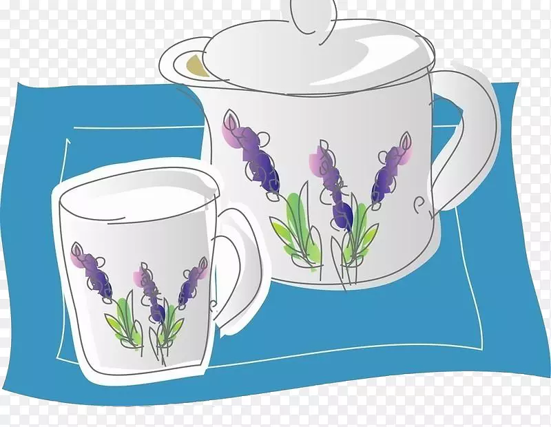 咖啡杯插图-紫花苜蓿茶
