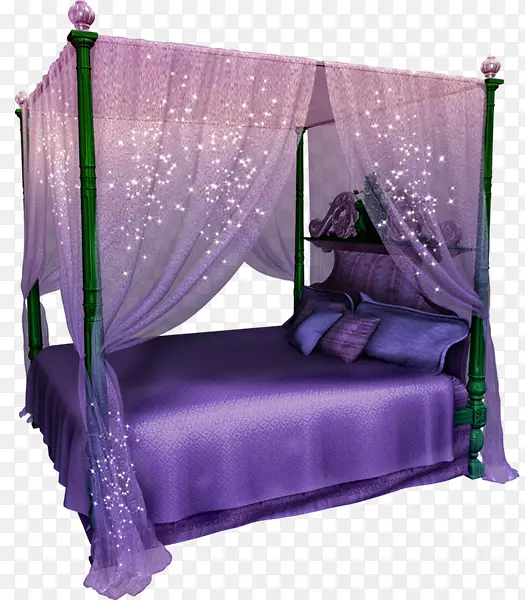 天篷床卧室紫色家具-紫色大床