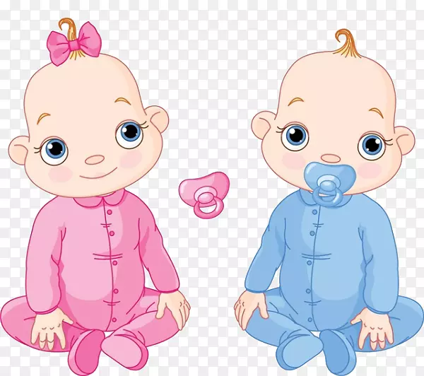 婴儿双胞胎插图-可爱的双胞胎