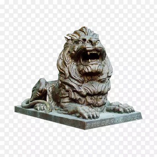 守护狮子雕塑三维电脑图形-狮子咆哮
