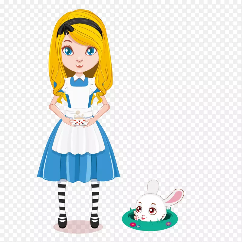 仙境中的爱丽丝冒险白兔插图-爱丽丝梦游仙境