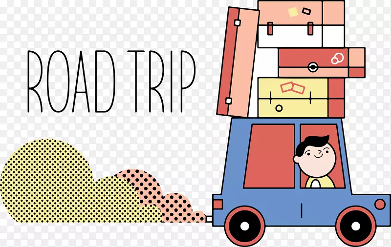 旅游公路旅游-卡通自动驾驶旅游