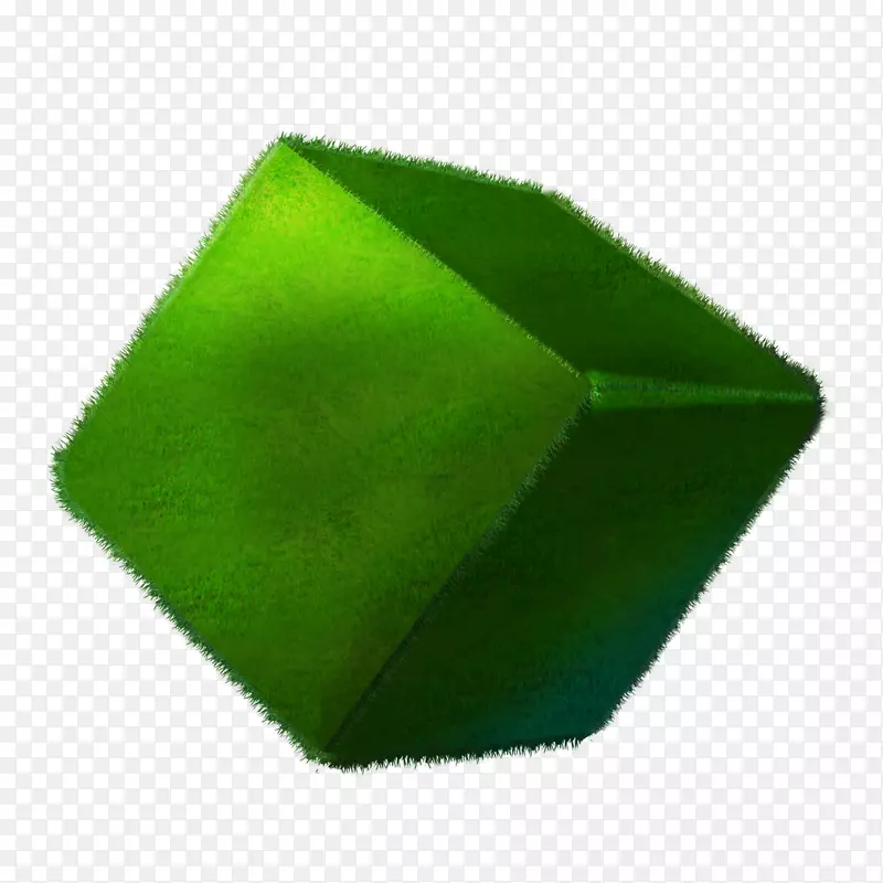三角形方绿草立方体