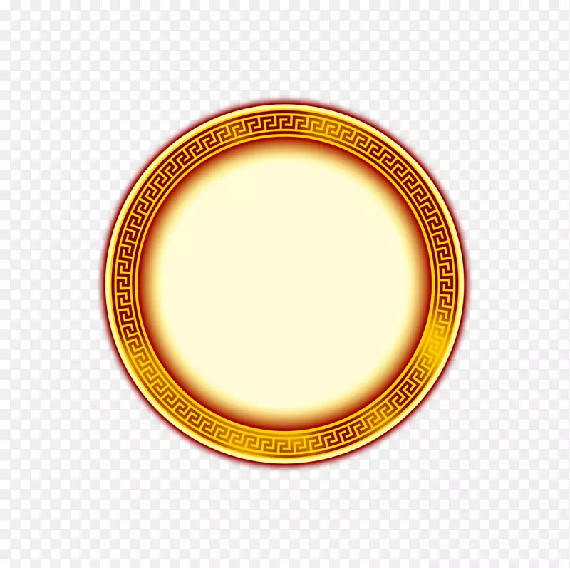 材料黄色圆圈-中式圆框黄色圆形图腾