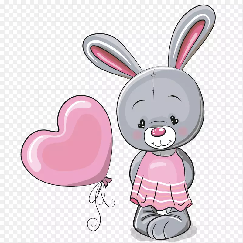 兔卡通可爱插图-可爱小兔子