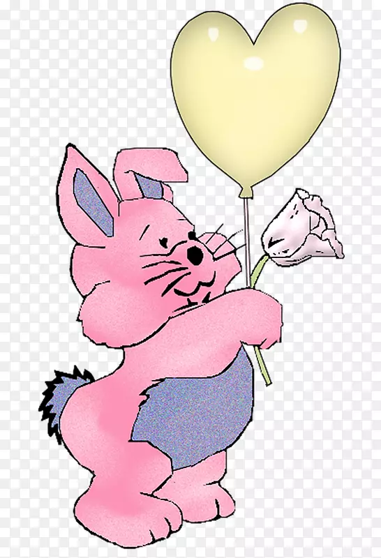 气球剪贴画-可爱的兔子