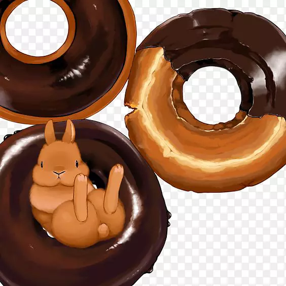 甜甜圈巧克力食品甜点插图卡通甜甜圈
