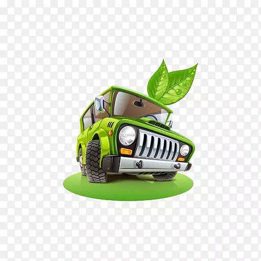 巴拿马城沙滩图-绿色吉普车