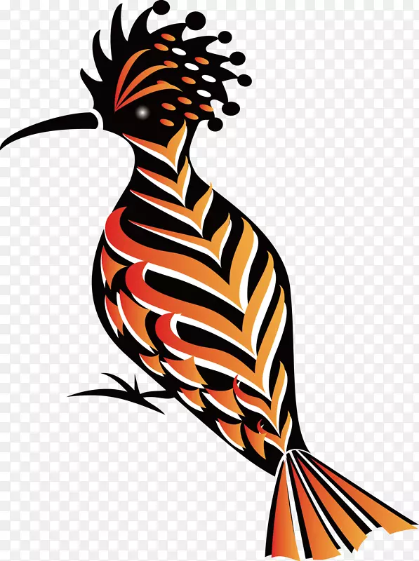 北岛鸟蹄形棕色猕猴桃剪贴画-橙色火烈鸟