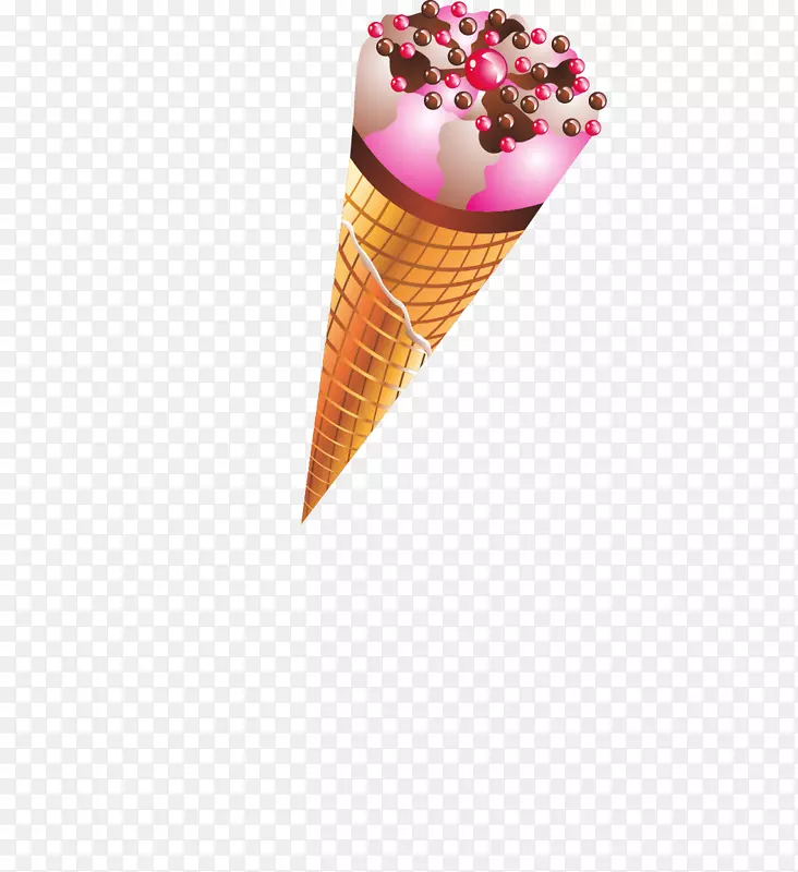 冰淇淋圆锥冰淇淋华夫饼-芋锥
