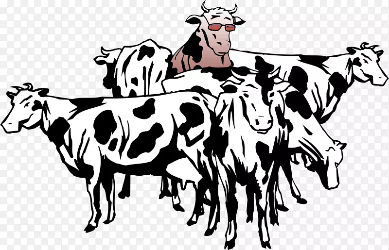 英国白牛，肉牛，羊，剪贴画.牛载体