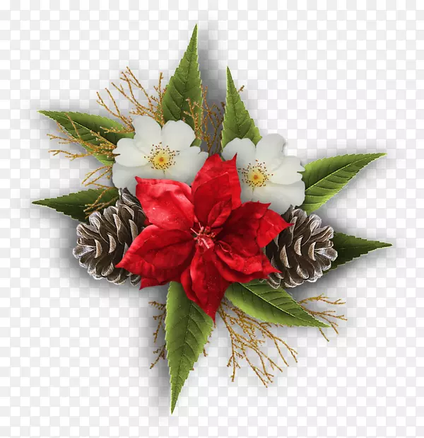 圣诞节装饰圣诞树冬季-芙蓉白松锥装饰