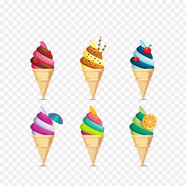 冰淇淋海报饼干卷-多个冰淇淋锥