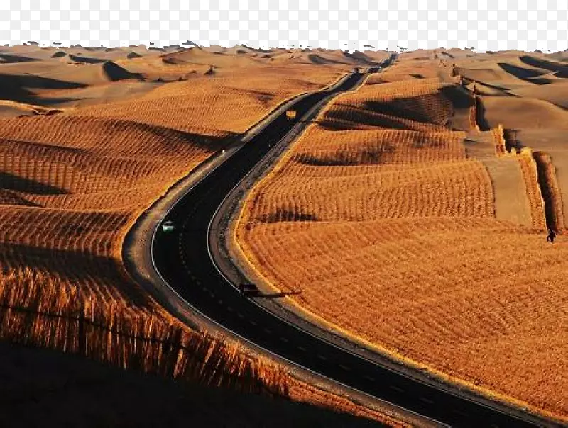 喀什和田沙漠南疆铁路戈壁沙漠公路