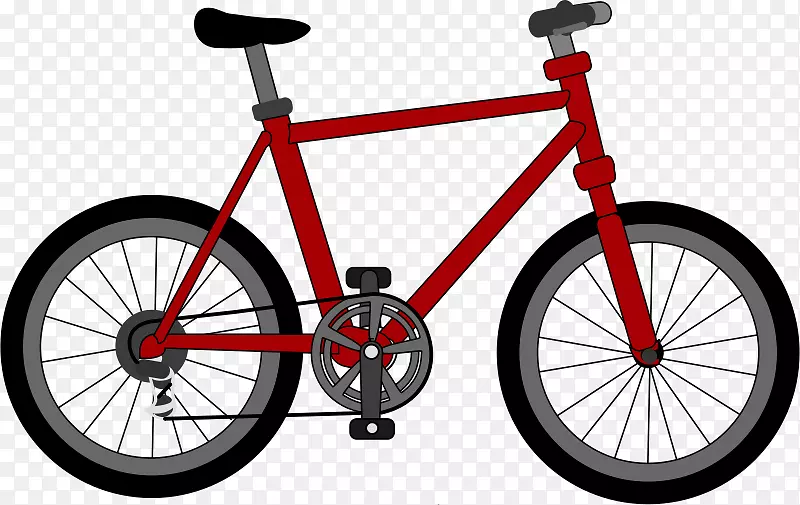 自行车免费内容剪辑艺术-红色卡通自行车
